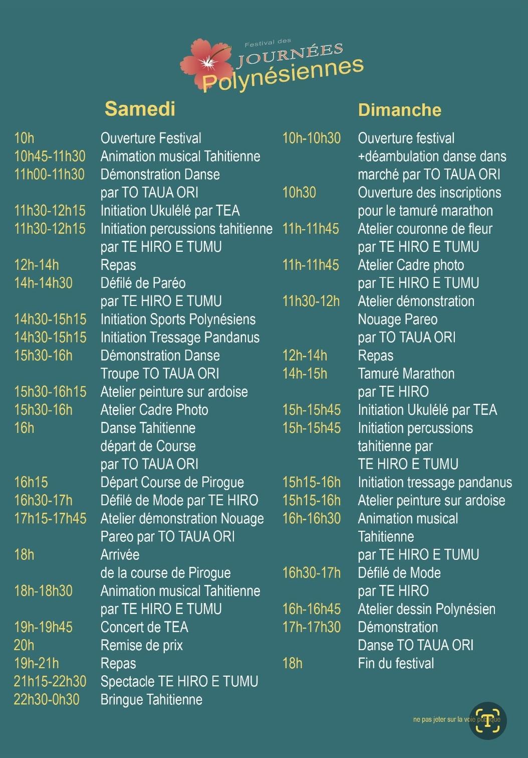 Festival polynésien programme